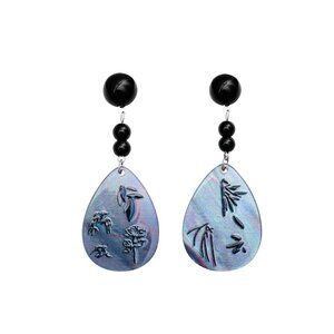 Floating Light Shadow Bamboo New Chinese Retro Resin Tassel Earrings